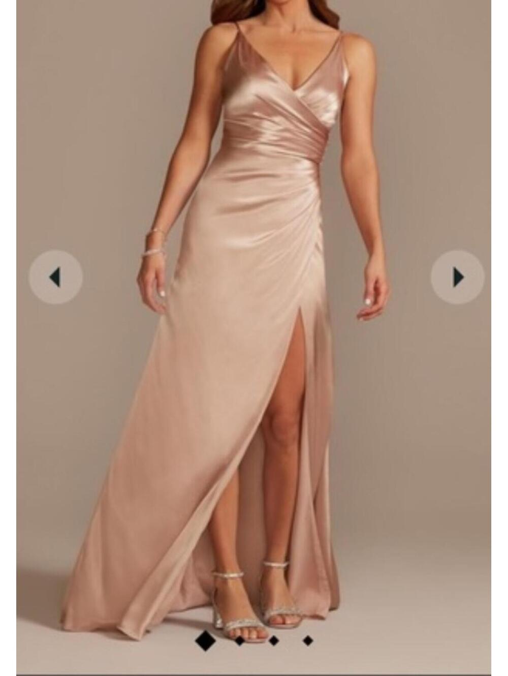 GALINA SIGNATURE satin gathered maxi dress sz 10